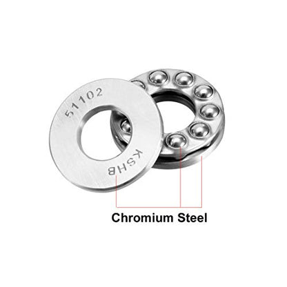 uxcell 51102 Thrust Ball Bearings 15mm x 28mm x 9mm Chrome Steel ABEC3 Single Row Roller 2pcs - size: 15mmx28mmx9mm