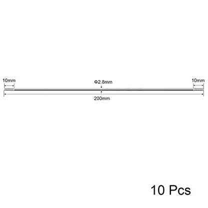 uxcell M3x200mm Pushrod Connector Stainless Steel Rod Linkage,for RC Boat,Car,Airplane,Helicopter,10pcs - size: M3x200mm
