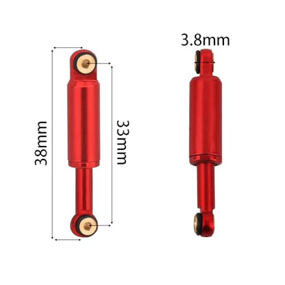 Built-in Spring Front Rear Shock Absorbers Set For 1/24 Axial SCX24 LOSI Micro-B 2WD Buggy LOS00007 Rc Crawler Car Parts Metal Upgrade (red) - color: red