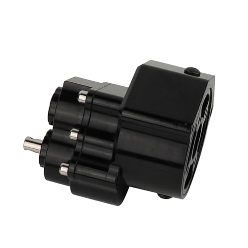 All Metal Front Planetary Motor Transmission Prefixal Gearbox Transfer Case with Hardened Steel Drive Shaft for 1/10 RC Crawler Car Axial SCX10 & SCX10 II 90046 Upgrade Parts (Black) - color: Black
