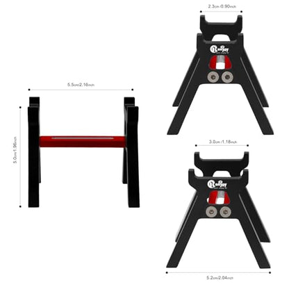 RC Car Stand Aluminum Alloy RC Car Static Display Stand RC Work Stand for 1/18 1/24 TRX4M FCX18 SCX24 FCX24 RC Car Upgrade Parts (Black) - color: Black