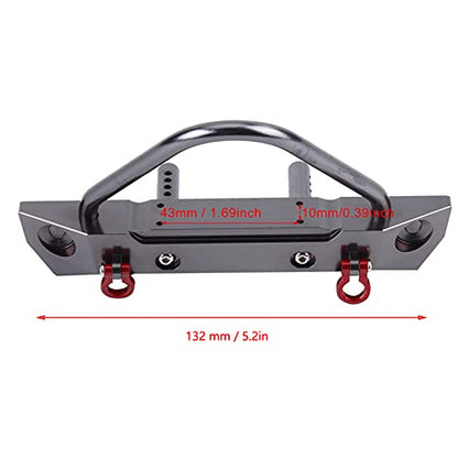 RC Car Front Bumper, Aluminium Alloy Front Bumper for Axial SCX10 1/10 Remote Control Crawler Car Accessory Parts