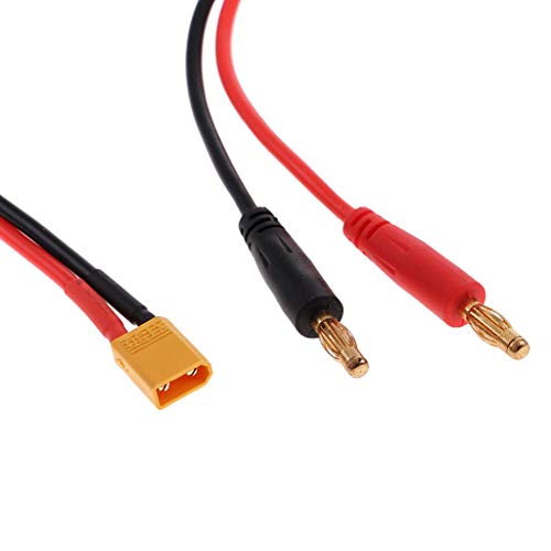 2pcs XT30 Male Connector to 4MM 4.0MM Bullet Connector Banana Plug RC Battery Charging Cable with 11.8inch 16AWG Silicone Cable for RC Helicopter Quadcopter Lipo Battery - size: XT30 Charge Cable