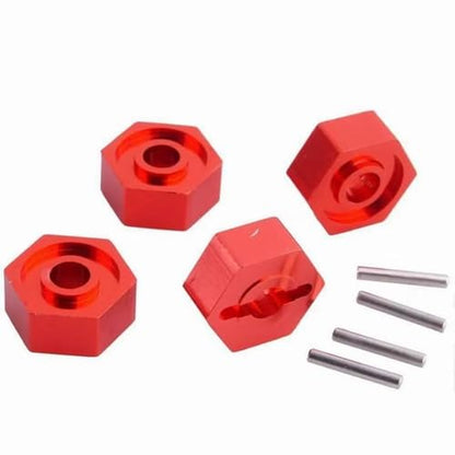 Rc Accessories For HSP 286042 1/16 ATV94187 94186 Pro 94286 B 4pcs Scale RC Monster Truck Aluminum Wheel Hub Hex Adapter 5mm(Red) - color: Red