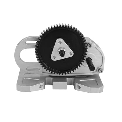 Heavy Duty LCG 2 Low Differential Gearbox Transmission with Gear Skid Plate for 1/10 RC Crawler Axial SCX10 I II III Capra TRX4 Upgrade Parts (Silver) - color: Silver