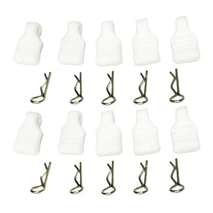 10/Set RC Body Clips R Pins with 10 Pull Tab for SCX24 1/24 1/18 Truck Crawler - color: Green