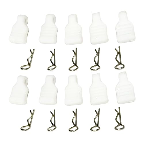10/Set RC Body Clips R Pins with 10 Pull Tab for SCX24 1/24 1/18 Truck Crawler - color: Black
