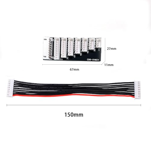2-8S Lipo Balance Charging Board XH Connector for iCharger 308 406 408 Duo | Supports 2S-8S Lipo/LiHv, XH connector plug, works with Icharger 308/406/408 Duo ISDT Charger, 22AWG silicon wire,lightweight