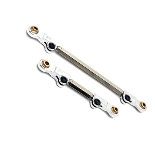 Compatible with MJX for Hyper Go H12Y 1/12 RC Crawler Car Upgrade Parts Accessories Metal Steering Link Rod Pull Rod RC Tie Link Rods(Silver) - size: Silver