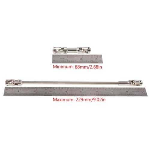 2pcs Steel Driveshaft 68-229mm Cut-to-Length for 1/10 SCX10 RC Crawler | Upgrade your 1/10 crawler with durable universal joint shafts.Severable design fits LCG rigs Capra Chassis.Easy DIY install. - color: 2pcs Silver