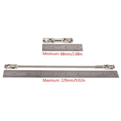 2pcs Steel Driveshaft 68-229mm Cut-to-Length for 1/10 SCX10 RC Crawler | Upgrade your 1/10 crawler with durable universal joint shafts.Severable design fits LCG rigs Capra Chassis.Easy DIY install. - color: 2pcs Silver