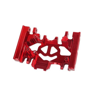Aluminum Alloy TRX4 Gearbox Mount Base Chassis Skid Plate for 1/10 RC Crawler TRX-4 Defender Bronco Blazer G500 Upgrade (Red)