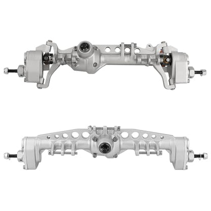 CNC Metal Front and Rear Portal Axles for 1/10 RC Crawler Car Axial SCX10 III AXI03006 AXI03007 Wrangler JL AR45 Axle Upgrade Part (Silver)
