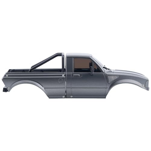 DJX SCX24 Body Shell with Bed Rack for Axial SCX24 C10 Bronco Wrangler Base Camp 1/24 RC Crawler Car (Gray) - color: Gray
