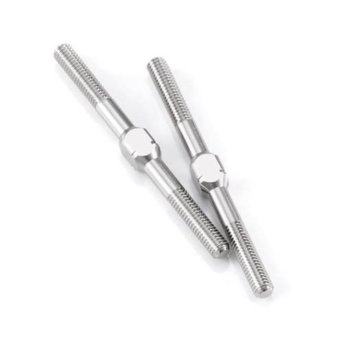 RCHUBAM 2PCS RC Turnbuckles Camber M3 Link Rod for 1/10 TRX-4 Slash 4X4 | 1 Pairs 14mm-50mm Suspension Rod,Alloy Steering Linkage Tie Rods - style: 40mm