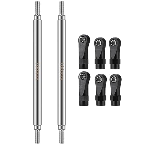 Straight Chassis Links - Stainless Steel Link Set High Clearance Linkage Link Rod with Plastic Rod Ends 50mm-100mm Compatible with 1/10 RC Crawler Axial SCX10 II III TRX4 (100mm) - color: 100mm