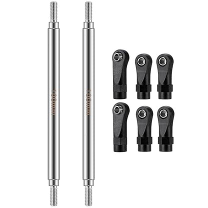 Straight Chassis Links - Stainless Steel Link Set High Clearance Linkage Link Rod with Plastic Rod Ends 50mm-100mm Compatible with 1/10 RC Crawler Axial SCX10 II III TRX4 (100mm) - color: 100mm