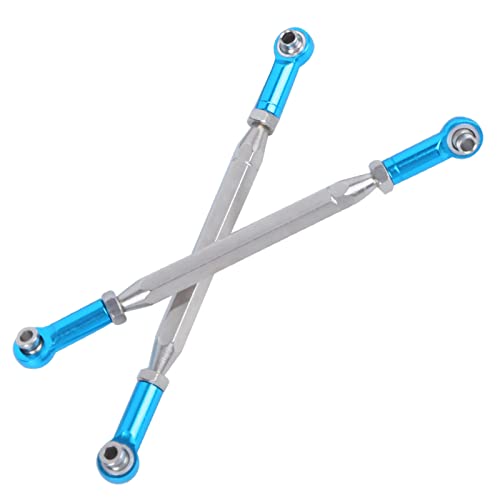 CHICIRIS RC Truck Metal Steering Linkage Rods Set, High Strength Durable Upgrade Parts with Easy Installation, Compatible for FY 01 02 03 04 05 07 12428 12423 Q39 RC Car (Blue)