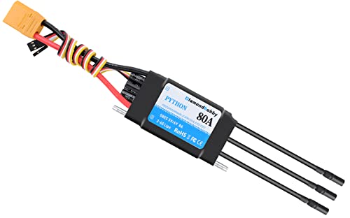 DH 80A 2-6S Waterproof Brushless ESC Electronic Speed Controller with 5V/6V 8A BEC and XT90 4.0mm Banana Head Connector for Model Ship RC Boat - size: 80A
