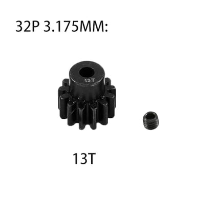 Metal Steel 3.175mm Shaft 32P Pinion Gear Set 10T 11T 12T 13T 14T Compatible with 1/10 Crawler Truck Traxxas Arrma HSP HPI AXIAL Tamiya LOSI RC Car Upgraded Parts (10T 11T 12T 13T 14T) - size: 10T 11T 12T 13T 14T