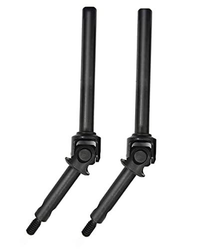 2Pcs Steel Front Axle Drive Shaft SCX24 CVD Set 1/24 Axial SCX24(Regular) | For C10/JLU/Bronco/Gladiator/Deadbolt RC Crawler Car,CNC Machined,High Strength,Non Destructive Installation - size: Regular