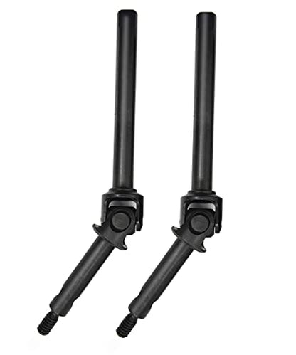 2Pcs Steel Front Axle Drive Shaft SCX24 CVD Set 1/24 Axial SCX24(Regular) | For C10/JLU/Bronco/Gladiator/Deadbolt RC Crawler Car,CNC Machined,High Strength,Non Destructive Installation - size: Regular