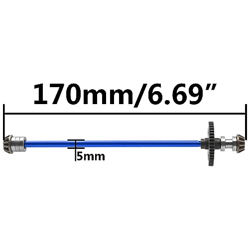 ShareGoo Metal Gearbox Housing Differential Cover & Differential Gear Set & Central Drive Shaft Compatible with WLtoys 144010 144001 144002 1/14 RC Car Upgrade Part (Blue) - color: Blue