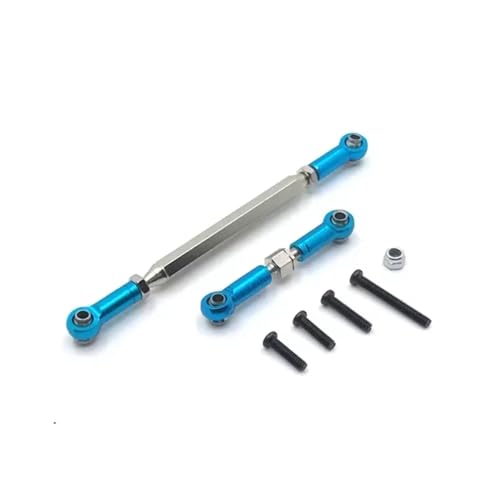 for MN D90 D99 for MN-90 FJ-45 1/12 RC Car Crawler Metal Adjustable Steering Linkage Servo Link Pull Rod Turnbuckle RC Car Repair Kit(Blue) - size: Blue