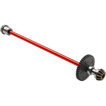 Metal Center Drive Shaft RC Car Central Transmission Shaft w/ 27T Motor Gear Upgrade Part Compatible with Wltoys 144001 1/14 RC Car Buggy (Red) - color: Red