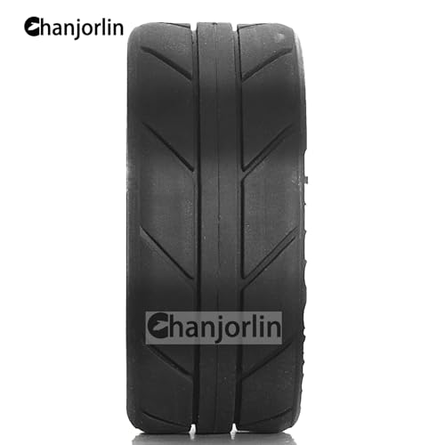 1/10 On Road Tires And Aluminum Wheels 12mm Hex RC Rally Racing Tyres OD 2.56" For Tamiya TT01 TT02 XV01 TA06 A959 PTG2 HPI KYOSHO PTG2 Traxxas 1:10 Street Touring Drift Car 4PCS (Titanium) - color: Titanium
