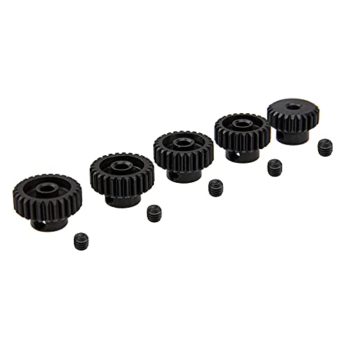 5Pack ShareGoo Steel 48P 3.175mm Pinion Gear Sets 23T 24T 25T 26T 27T fit 3.175mm (1/8-Inch) Shaft Compatible with Arrma HPI Kyosho Losi Axial Traxxas Tamiya Associated 1/10 RC Car Monster Truck Buggy