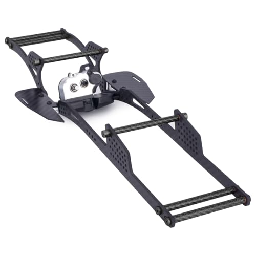 Performance Carbon LCG Chassis Kit with Brace Rock Sliders Delrin Skid Plate for 1/10 RC Crawler Comp Rigs SCX10 Capra Upgrade (Chassis Kit C) - style: Chassis Kit C