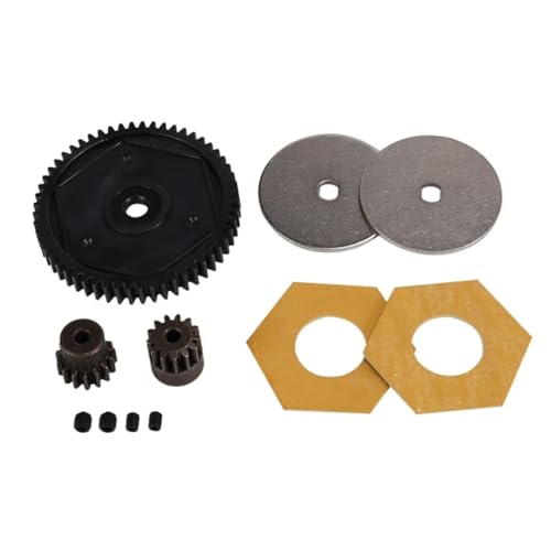 RC Car Parts for Axial for SCX10 90046 90047 1/10 RC Crawler Car Upgrade Parts Gearbox Transmission Gear Set 54T Spur Gear 13T 15T Motor Gear(Yellow) - color: Yellow