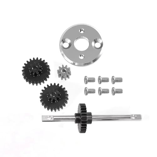 Compatible with MN for MN82 1/12 RC Car Parts Metal Gearbox Transmission Gear Set Motor Pinion Gear 370 Motor Bracket Mounting RC Assortment(Silver) - color: Silver
