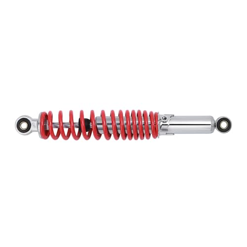 Minho Dual Rear Shock Absorbers with Adjustable Spring Preload in Heavy Iron Material Compatible with Chinese GY6 4-Stroke Engine Taotao ATV Go Kart,Red Color,330MM Length - size: 330mm