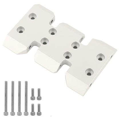 LCG Adjustable Transmission Mount Gearbox Skid Plate for 1/10 RC Crawler Axial SCX10 Lower Center of Gravity Metal Upgrade Part (Silver) - color: Silver