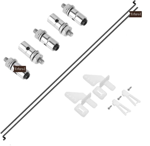 Adjustable Pushrod Connector Linkage Stopper 1.3mm + Nylon Control Horns 21x10 mm + 1.2 x 180mm Z Push Rods Parts Compatible for RC Airplane Plane Boat Replacement - color: 180mm/7.09 Inch