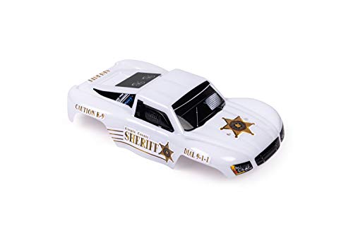 SummitLink Custom Body Police White Style Compatible for 1/16 Scale RC Car or Truck (Truck not Included) SSMN-PW-01