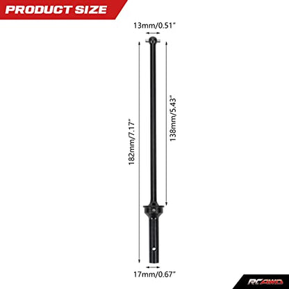 RCAWD CVD Driveshaft 183mm for ARRMA 6S, 1/8 Kraton 6S, Notorious 6S, Outcast 6S & 1/7 Fireteam 6S Upgrades Parts, #45 Steel Drive shafts Hop Ups for #AR220033#ARAC3985 Black - color: Black