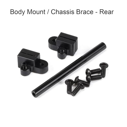 Carbon Fiber 1/10 LCG Chassis and Links Kit Capra Battery on Axle Servo Mount Chassis Brace Power Wagon Cab Body Mount (Body Clip Mount - Rear)