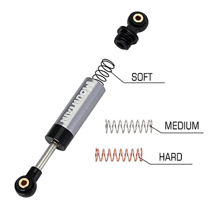 INJORA RC Shock Absorber Damper Metal 40mm Internal Spring Air Shocks for 1/24 RC Crawler Car Upgrade Axial SCX24 Deadbolt AXI90081 AXI00002 AXI00001（Grey） - color: Grey