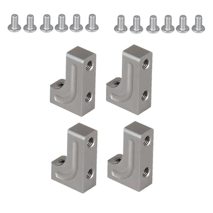 4PCS RC Aluminum Alloy Servo Mounts 1/10th RC Crawler Car CNC Machined Aluminum Servo Mount for SCX10 90047 Wrangler 1/10 RC Crawler Car Upgrades (Titanium) - color: Titanium