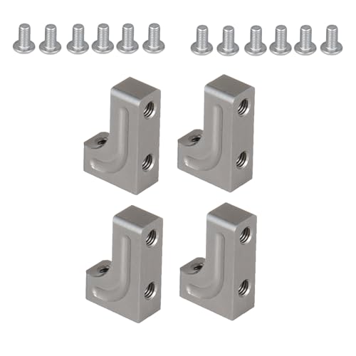 4PCS RC Aluminum Alloy Servo Mounts 1/10th RC Crawler Car CNC Machined Aluminum Servo Mount for SCX10 90047 Wrangler 1/10 RC Crawler Car Upgrades (Titanium) - color: Titanium