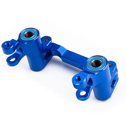 Blue Front Steering Assembly for Tra-xxas 1/16 Mini Maxx Slash XRT | 4WD RTR Brushless Monster Truck RC Car Upgrades Parts Aluminum Bellcrank - color: Blue