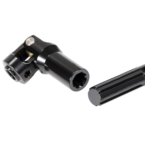 2pcs Steel Driveshaft 68-229mm Cut-to-Length for 1/10 SCX10 RC Crawler | Upgrade your 1/10 crawler with durable universal joint shafts.Severable design fits LCG rigs Capra Chassis.Easy DIY install. - color: 2pcs Black