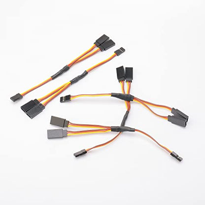 15cm RC Servo 1 to 2 Y Cables Male to Female Extension Lead Wire Cable for KK MWC Eagle Control Board Pack of 5 Set