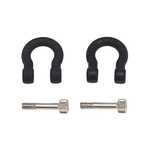 1:10 RC Tow Shackles D-Ring Trailer Buckles for 1/10 Scale RC Rock Crawler SCX10 Tamiya CC01 TRX4 D90 D110 RC Car Truck Accessories (4 PCS Black) - color: 4 Pcs Black