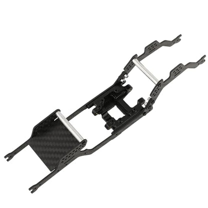 Carbon Fiber Chassis Kit Frame Girder with Brass Skid Plate for 1/18 RC Crawler TRX4M Bronco LCG Upgrade Part (with Skid Plate)