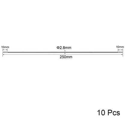 uxcell M3x250mm Pushrod Connector Stainless Steel Rod Linkage,for RC Boat,Car,Airplane,Helicopter,10pcs - size: M3x250mm