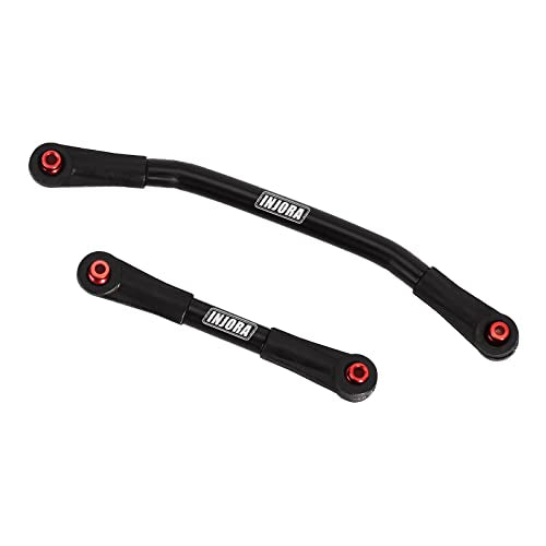 INJORA Steel Steering Link with Plastic Rod Ends for 1/24 SCX24（Black） - color: Black